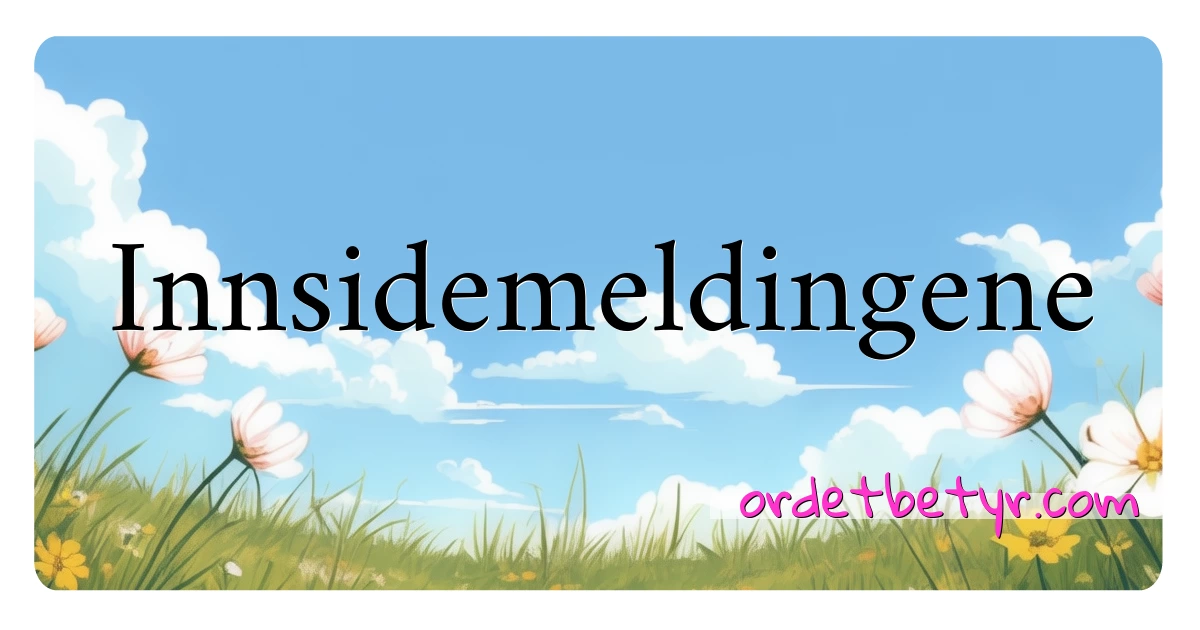 Innsidemeldingene synonymer kryssord betyr forklaring og bruk