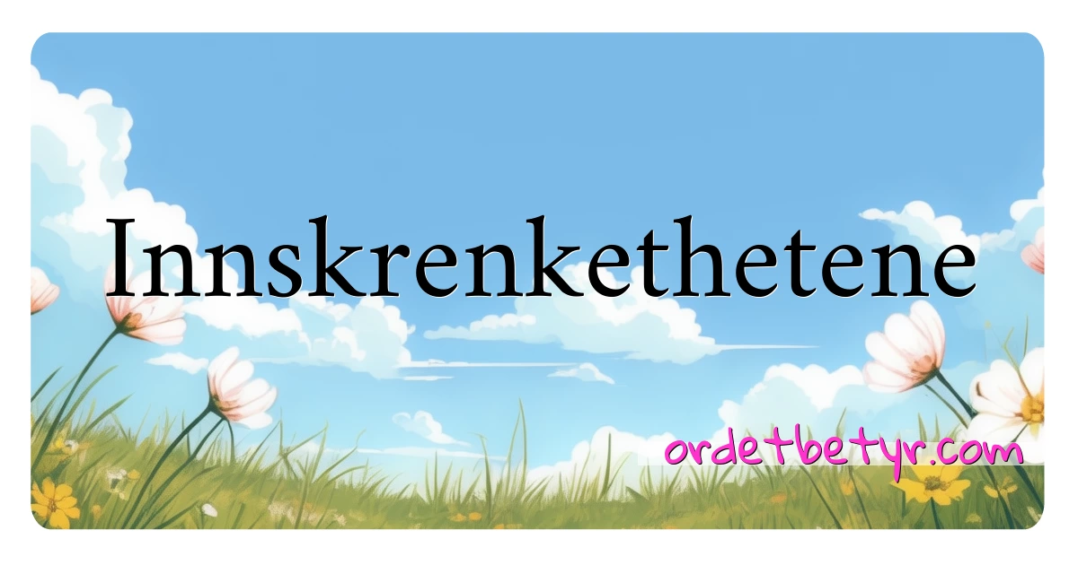 Innskrenkethetene synonymer kryssord betyr forklaring og bruk