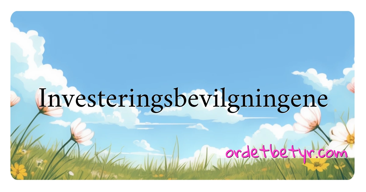 Investeringsbevilgningene synonymer kryssord betyr forklaring og bruk