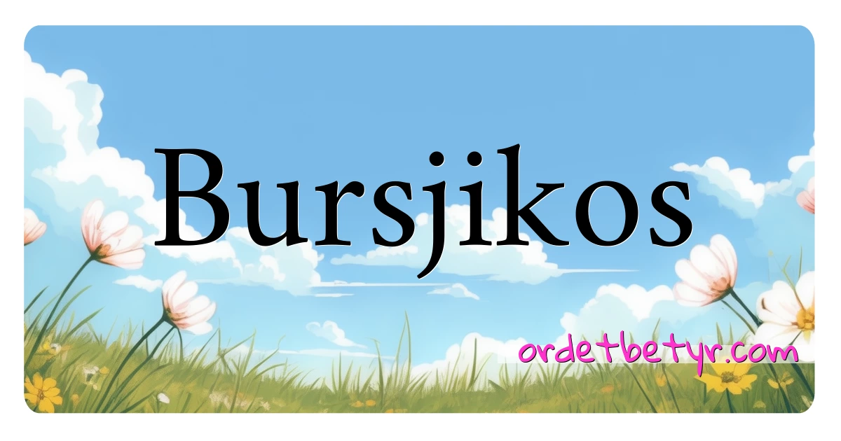 Bursjikos synonymer kryssord betyr forklaring og bruk