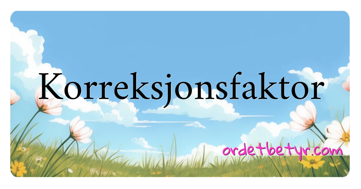 Korreksjonsfaktor synonymer kryssord betyr forklaring og bruk