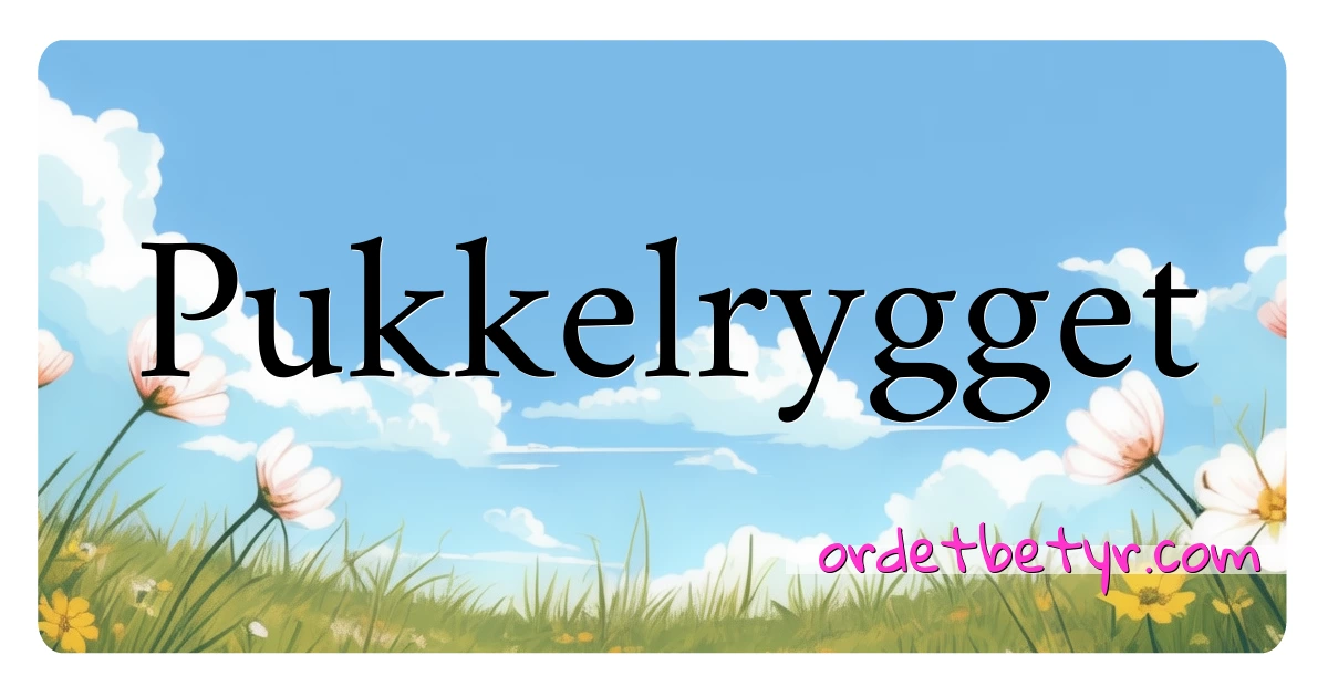 Pukkelrygget synonymer kryssord betyr forklaring og bruk