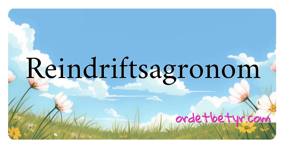 Reindriftsagronom synonymer kryssord betyr forklaring og bruk