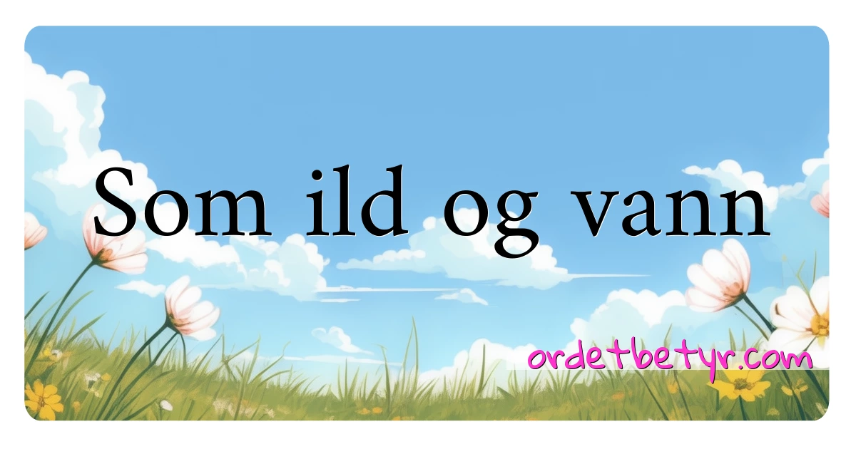 Som ild og vann synonymer kryssord betyr forklaring og bruk