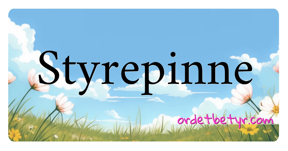 Styrepinne synonymer kryssord betyr forklaring og bruk