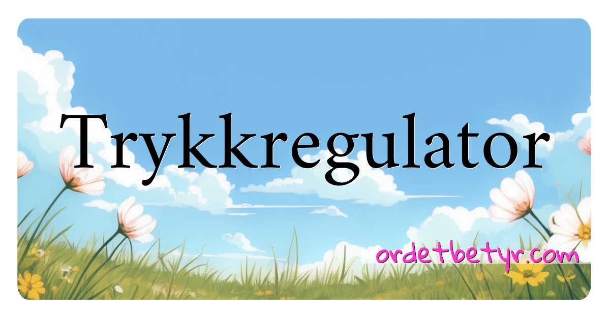 Trykkregulator synonymer kryssord betyr forklaring og bruk