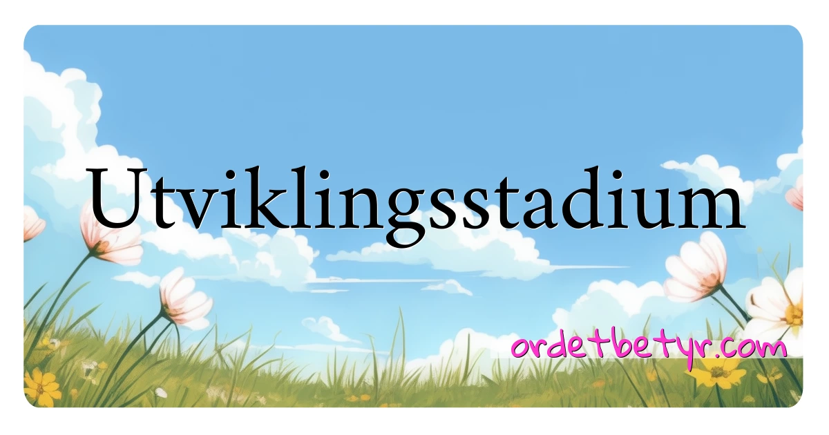 Utviklingsstadium synonymer kryssord betyr forklaring og bruk