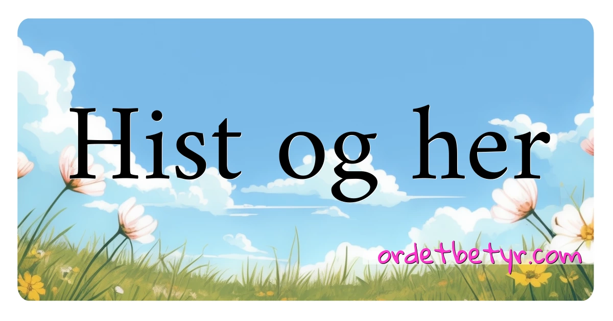 Hist og her synonymer kryssord betyr forklaring og bruk