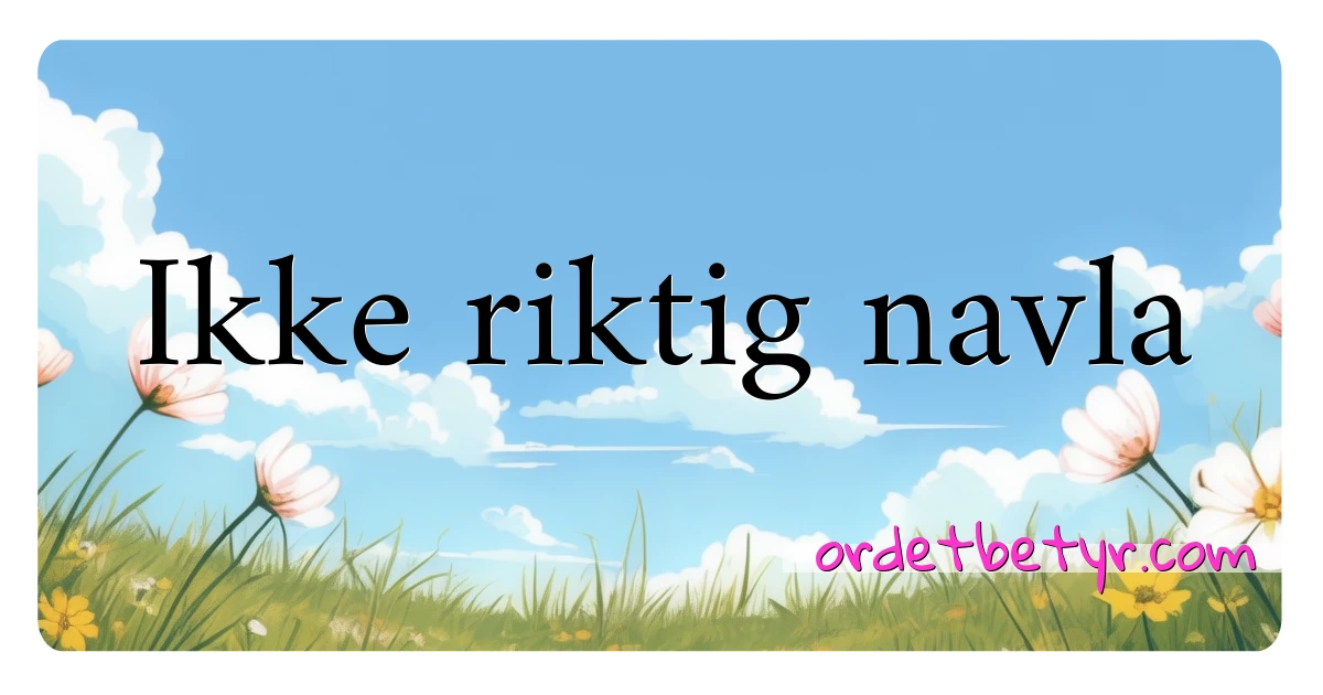 Ikke riktig navla synonymer kryssord betyr forklaring og bruk