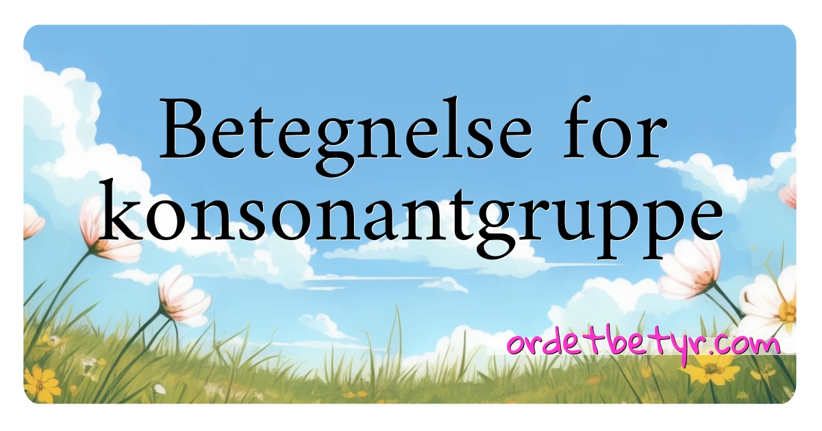 Betegnelse for konsonantgruppe synonymer kryssord betyr forklaring og bruk