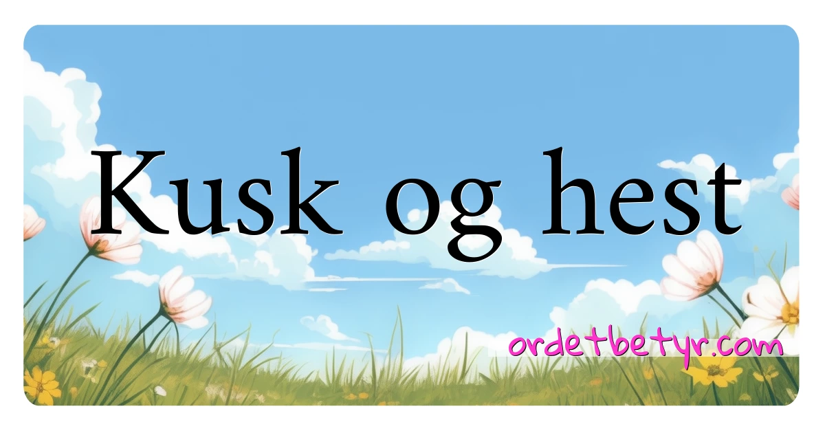 Kusk og hest synonymer kryssord betyr forklaring og bruk