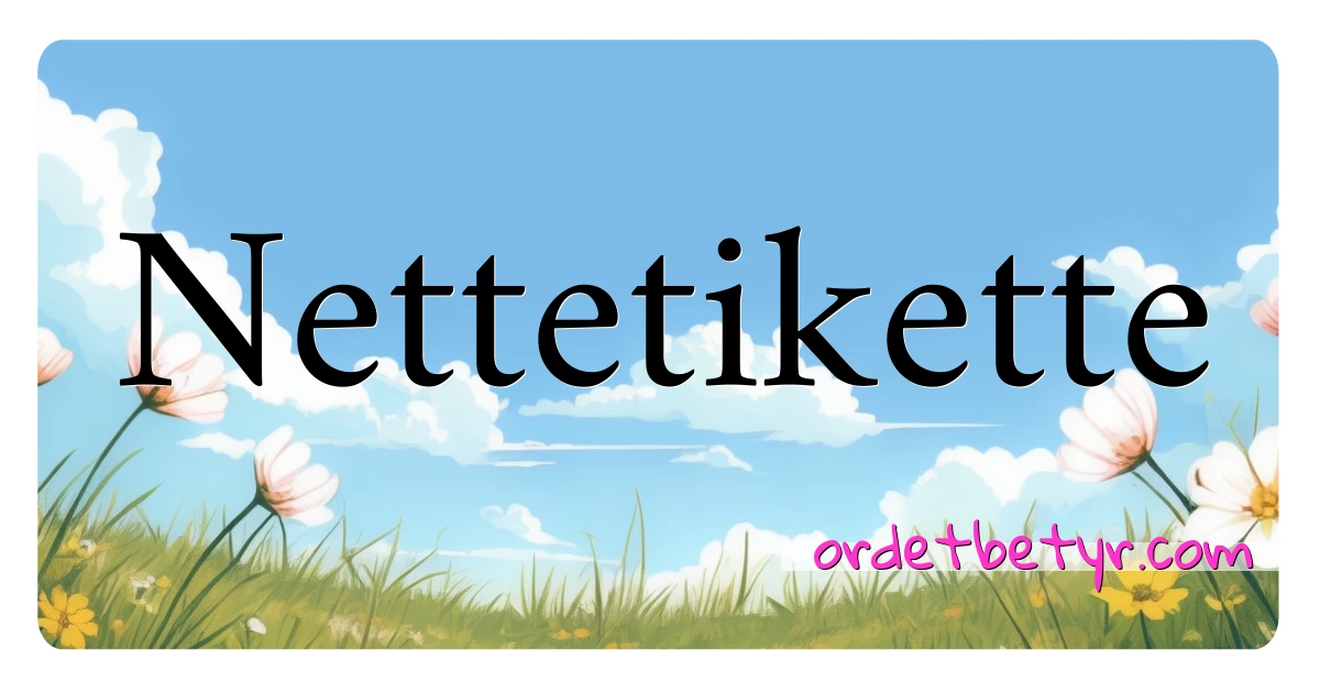 Nettetikette synonymer kryssord betyr forklaring og bruk