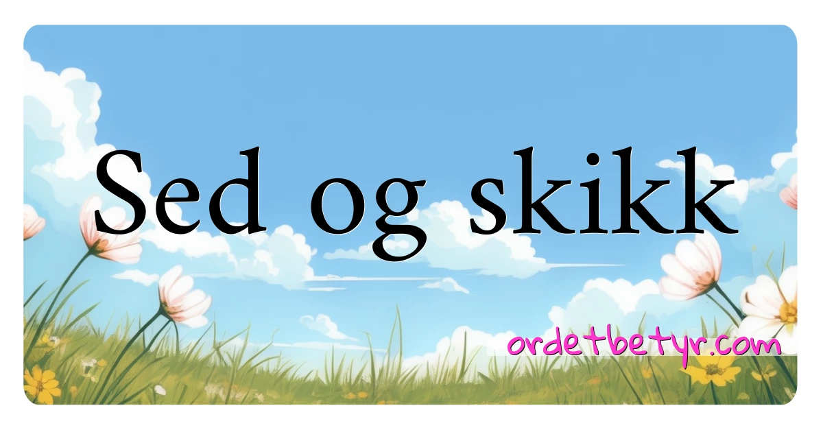 Sed og skikk synonymer kryssord betyr forklaring og bruk