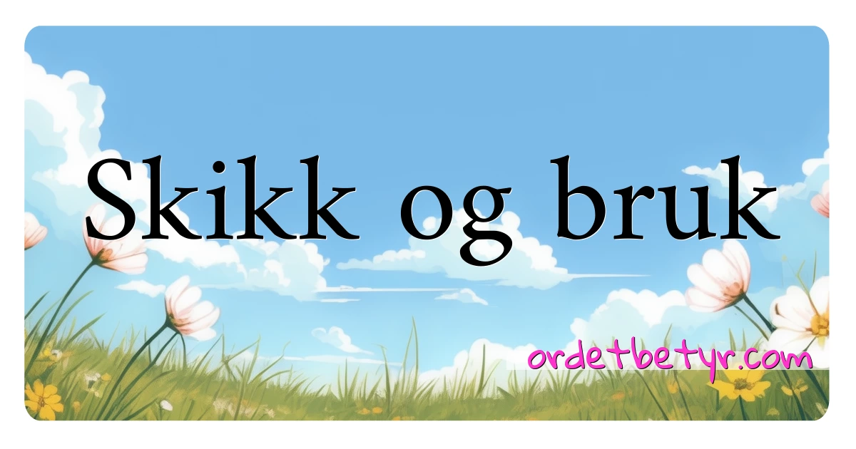 Skikk og bruk synonymer kryssord betyr forklaring og bruk