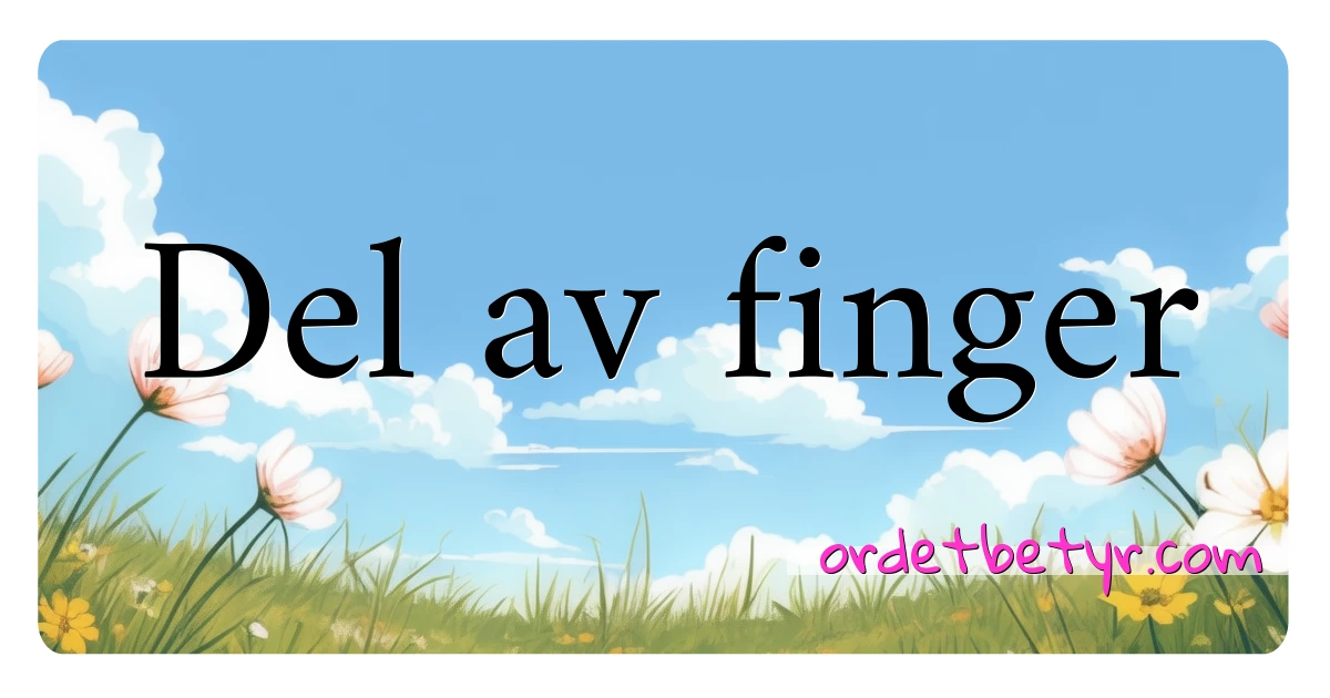 Del av finger synonymer kryssord betyr forklaring og bruk