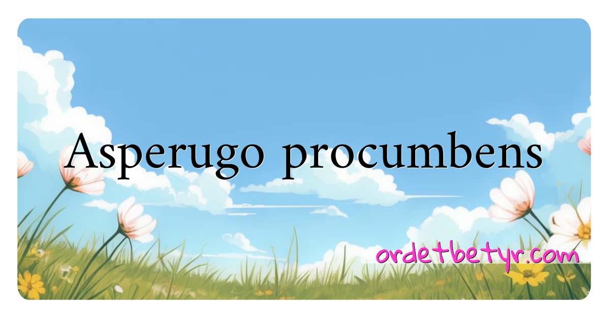 Asperugo procumbens synonymer kryssord betyr forklaring og bruk