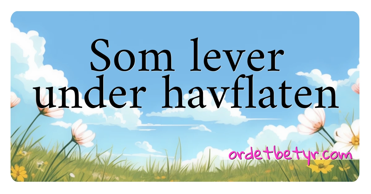 Som lever under havflaten synonymer kryssord betyr forklaring og bruk