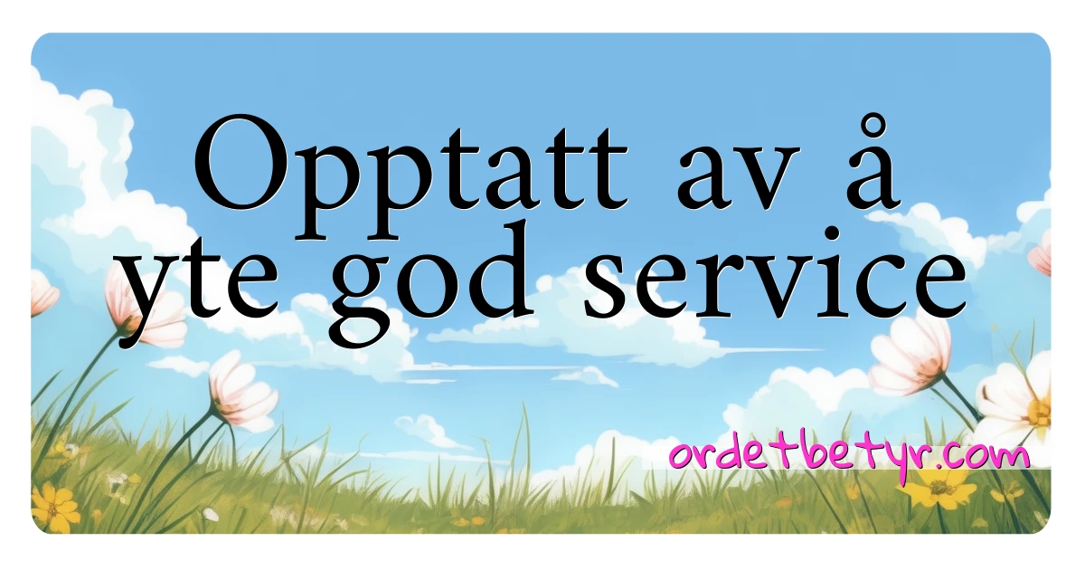 Opptatt av å yte god service synonymer kryssord betyr forklaring og bruk