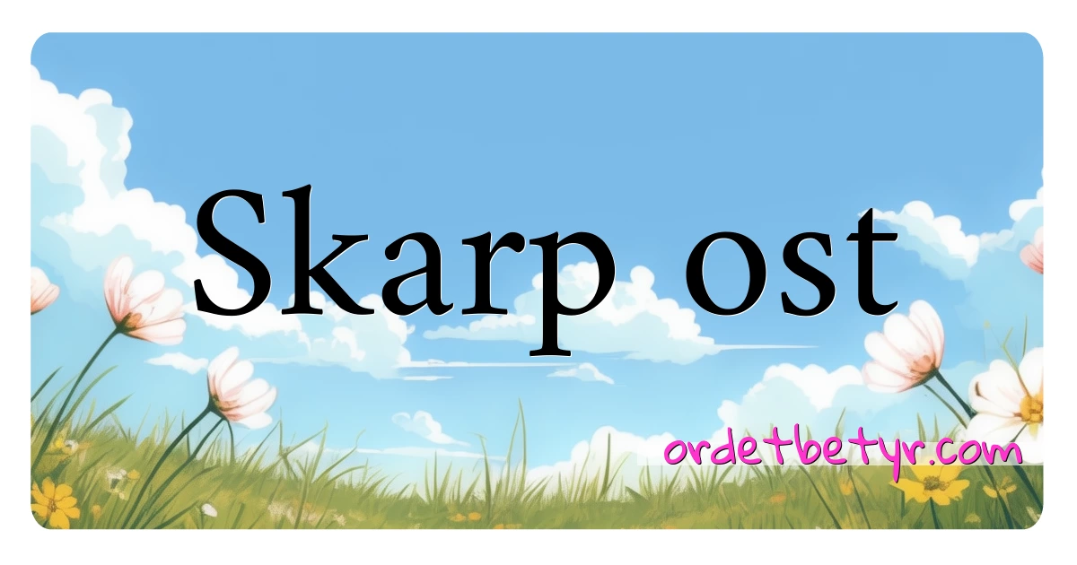 Skarp ost synonymer kryssord betyr forklaring og bruk