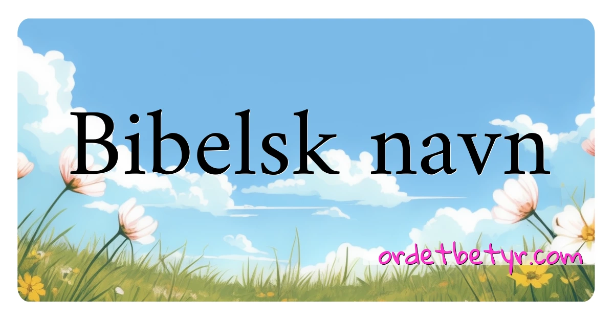 Bibelsk navn synonymer kryssord betyr forklaring og bruk