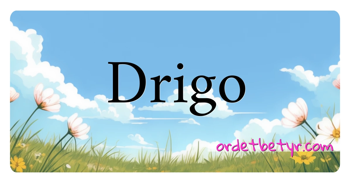 Drigo synonymer kryssord betyr forklaring og bruk