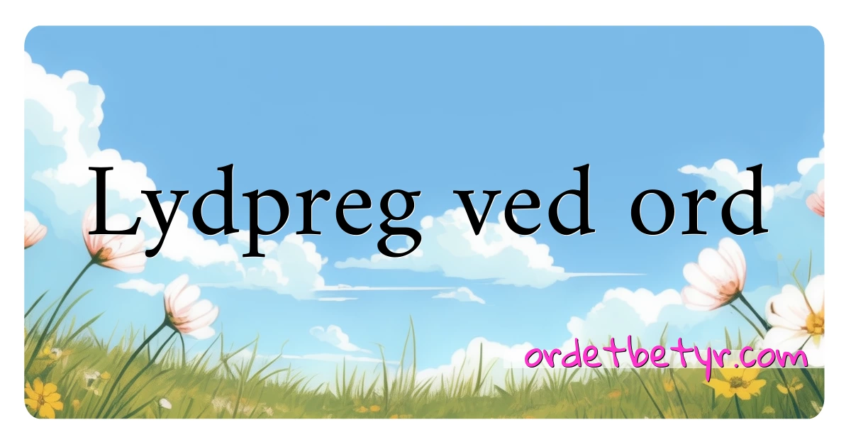 Lydpreg ved ord synonymer kryssord betyr forklaring og bruk