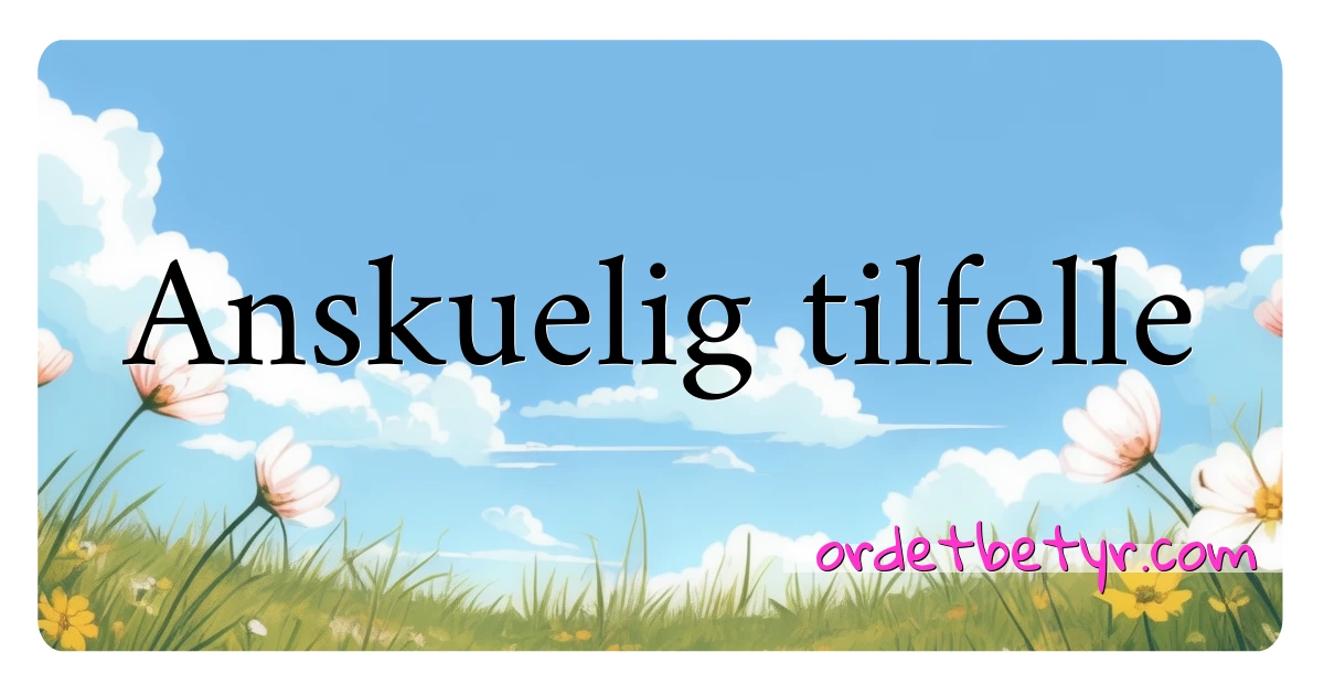 Anskuelig tilfelle synonymer kryssord betyr forklaring og bruk