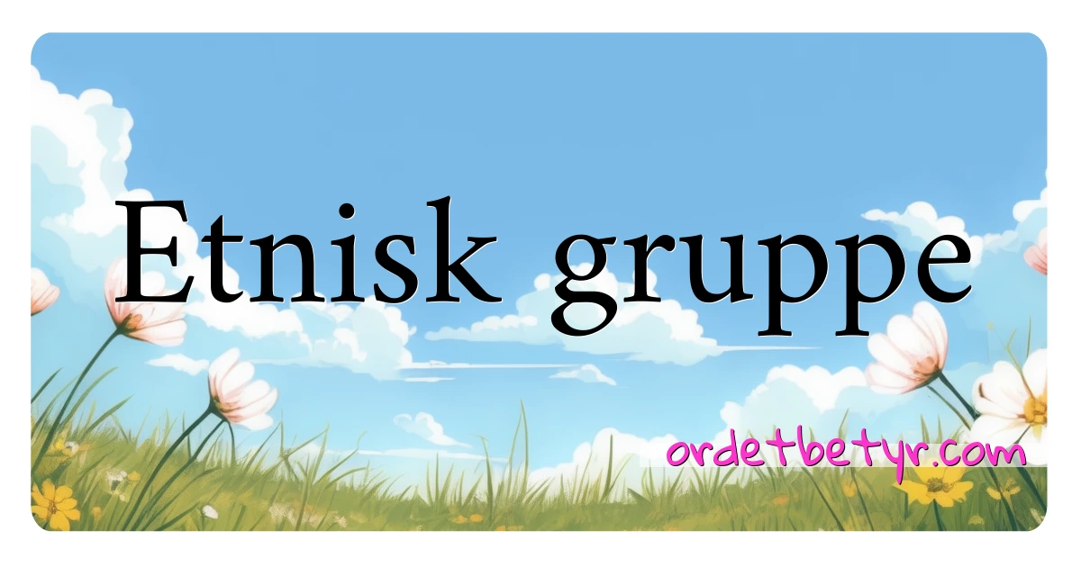 Etnisk gruppe synonymer kryssord betyr forklaring og bruk