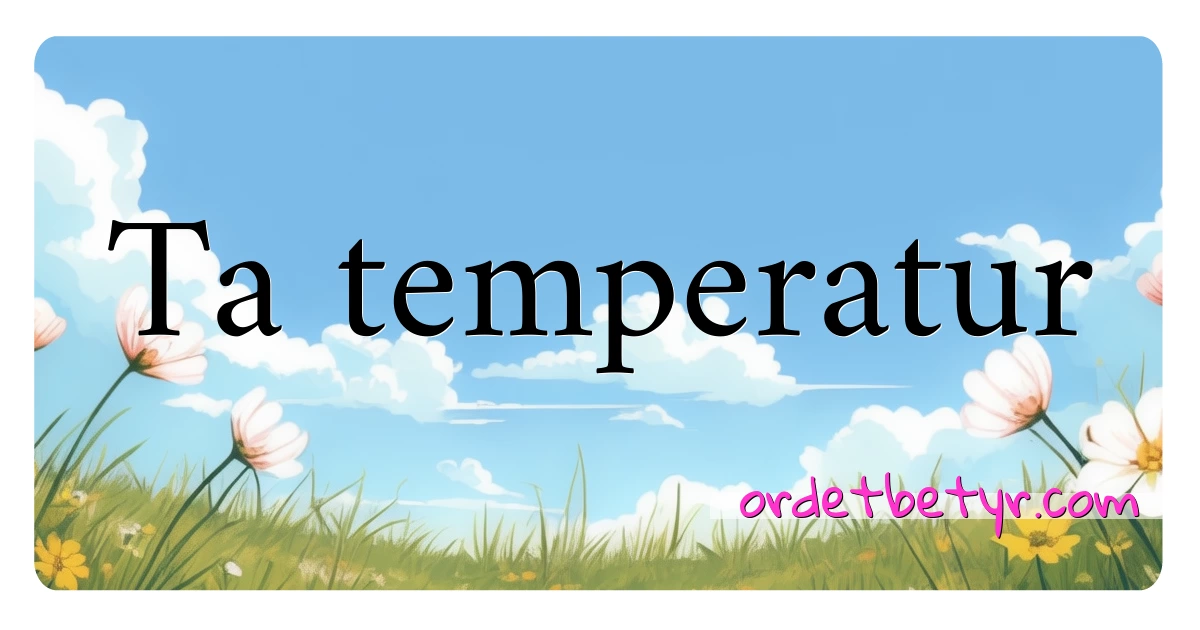 Ta temperatur synonymer kryssord betyr forklaring og bruk