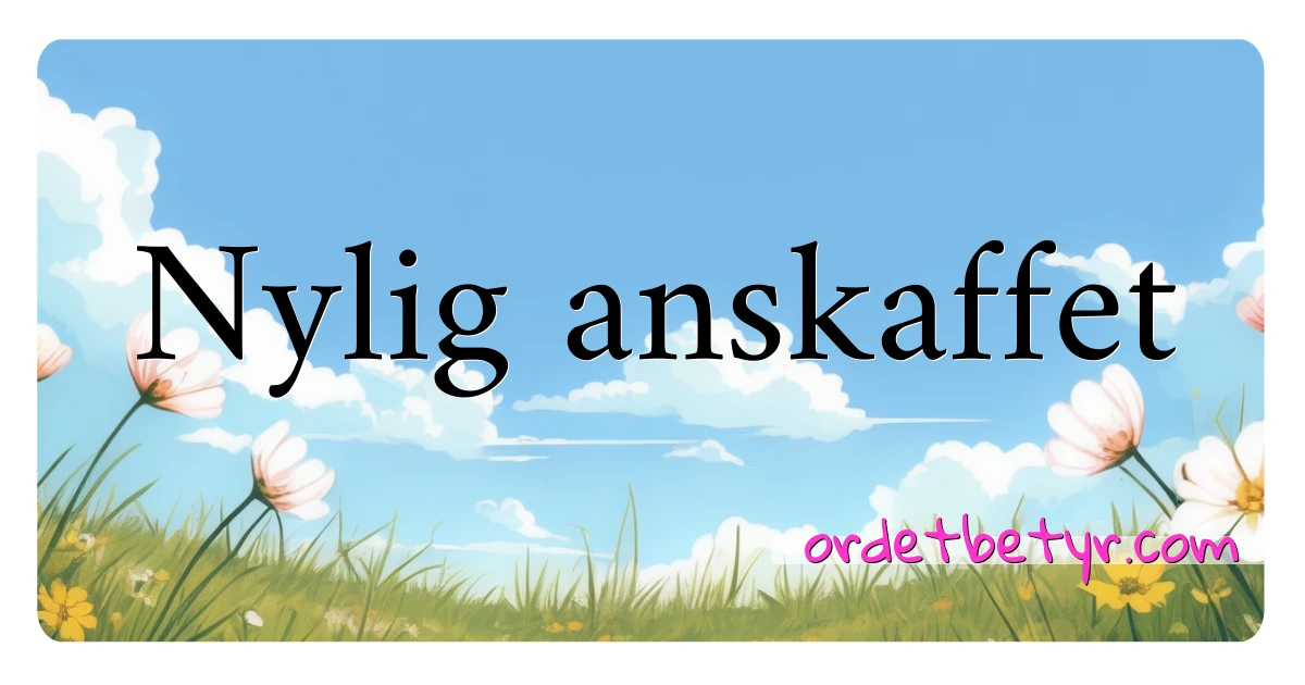 Nylig anskaffet synonymer kryssord betyr forklaring og bruk