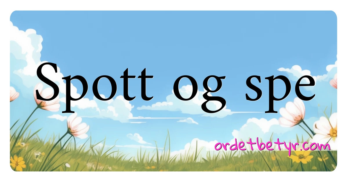 Spott og spe synonymer kryssord betyr forklaring og bruk