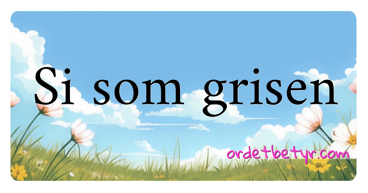 Si som grisen synonymer kryssord betyr forklaring og bruk