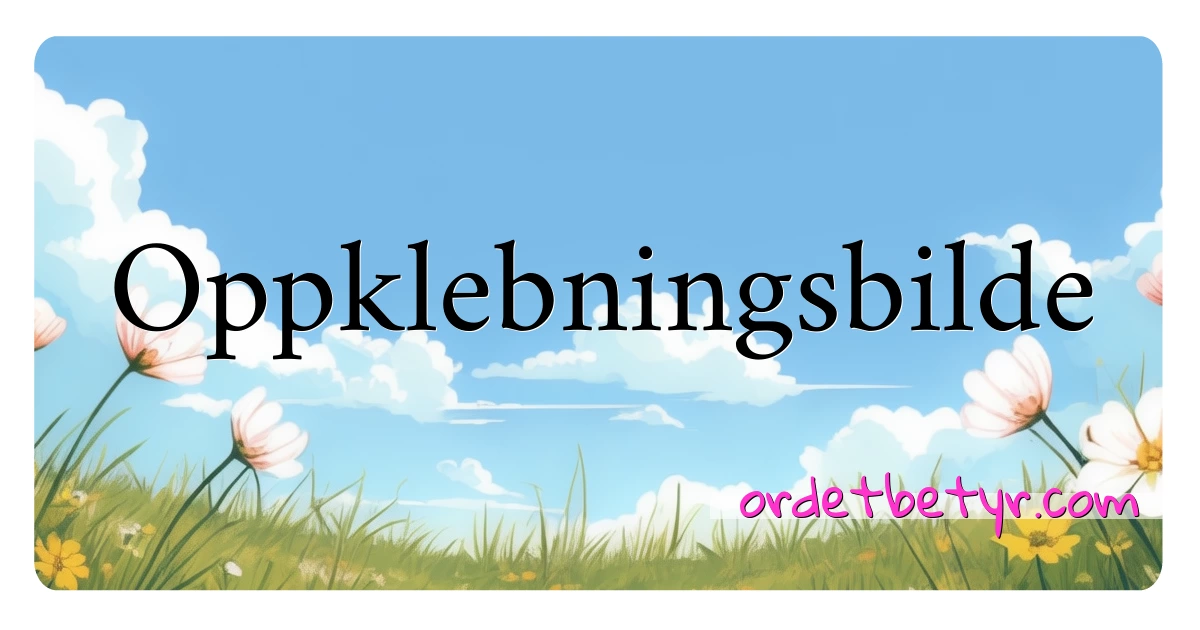 Oppklebningsbilde synonymer kryssord betyr forklaring og bruk