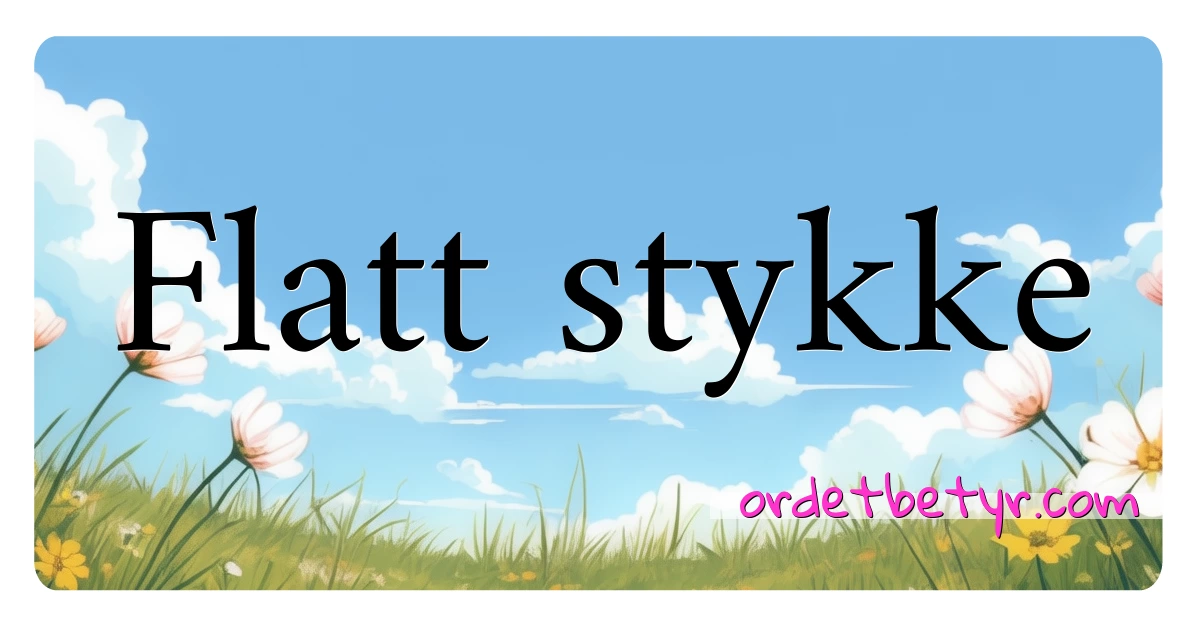 Flatt stykke synonymer kryssord betyr forklaring og bruk