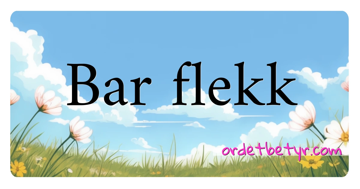 Bar flekk synonymer kryssord betyr forklaring og bruk