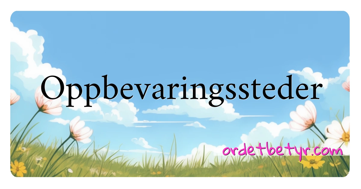 Oppbevaringssteder synonymer kryssord betyr forklaring og bruk