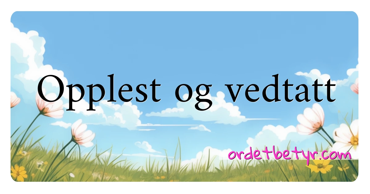 Opplest og vedtatt synonymer kryssord betyr forklaring og bruk