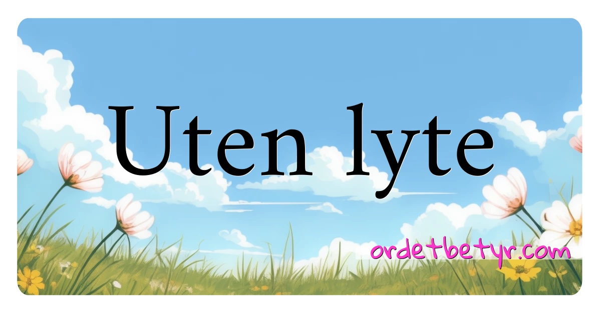 Uten lyte synonymer kryssord betyr forklaring og bruk