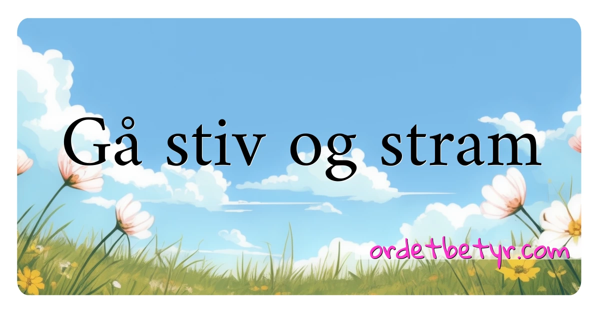 Gå stiv og stram synonymer kryssord betyr forklaring og bruk