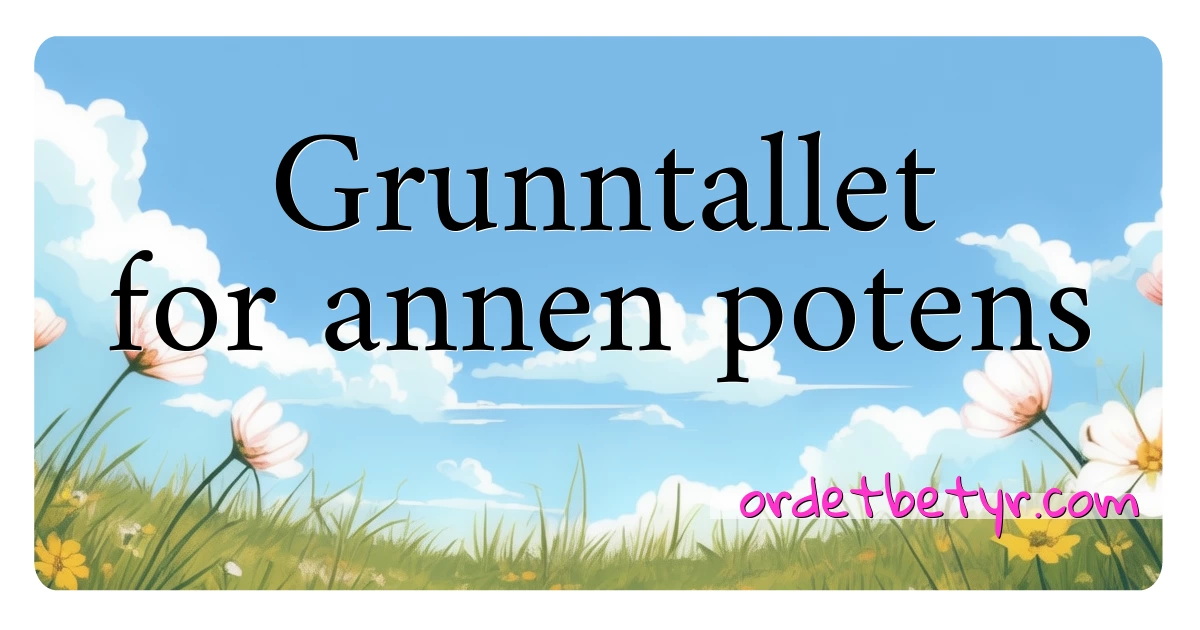 Grunntallet for annen potens synonymer kryssord betyr forklaring og bruk