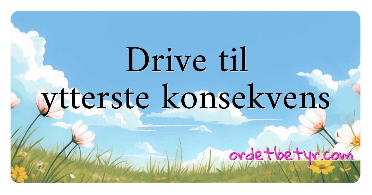 Drive til ytterste konsekvens synonymer kryssord betyr forklaring og bruk