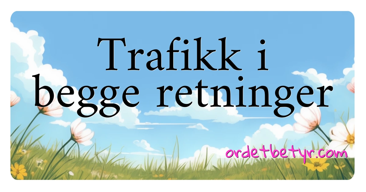 Trafikk i begge retninger synonymer kryssord betyr forklaring og bruk