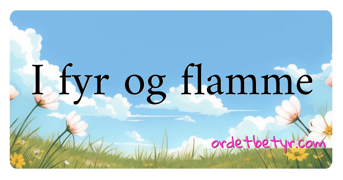 I fyr og flamme synonymer kryssord betyr forklaring og bruk