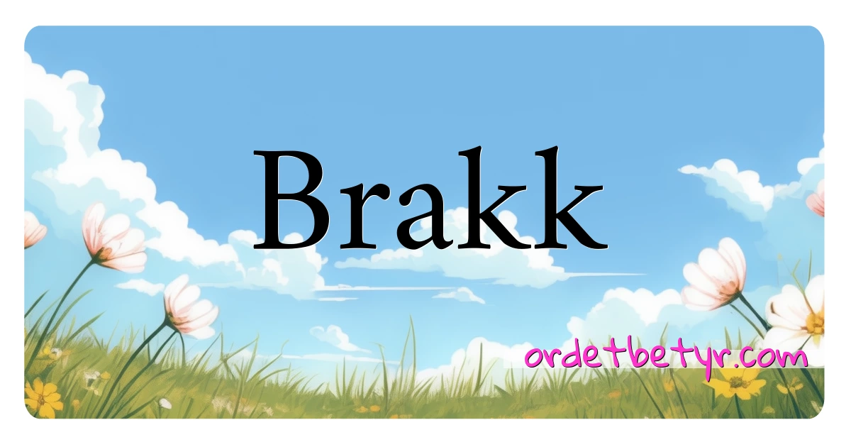 Brakk synonymer kryssord betyr forklaring og bruk