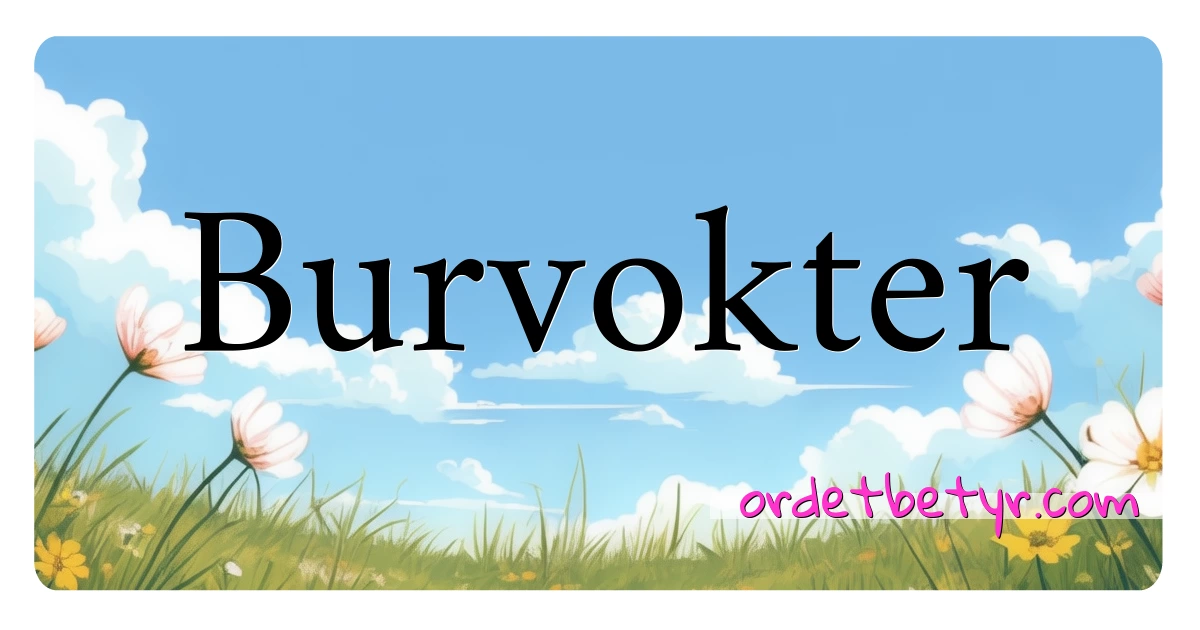 Burvokter synonymer kryssord betyr forklaring og bruk