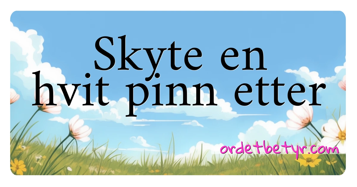 Skyte en hvit pinn etter synonymer kryssord betyr forklaring og bruk