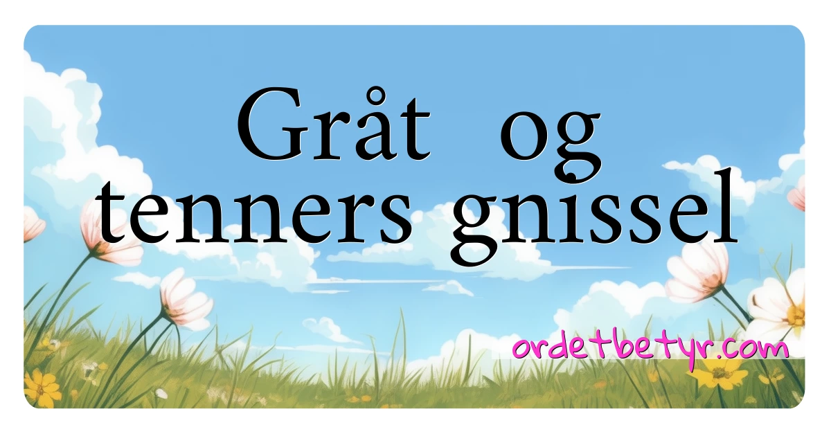 Gråt  og tenners gnissel synonymer kryssord betyr forklaring og bruk