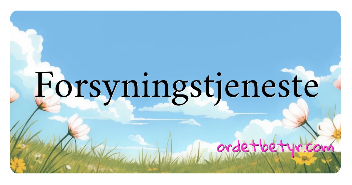 Forsyningstjeneste synonymer kryssord betyr forklaring og bruk